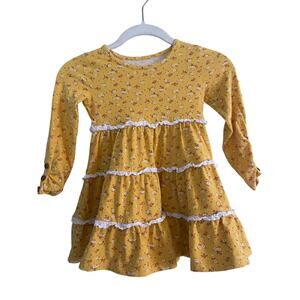Serendipity shrimp grits mustard yellow floral tiered dress toddler 2 3 XS